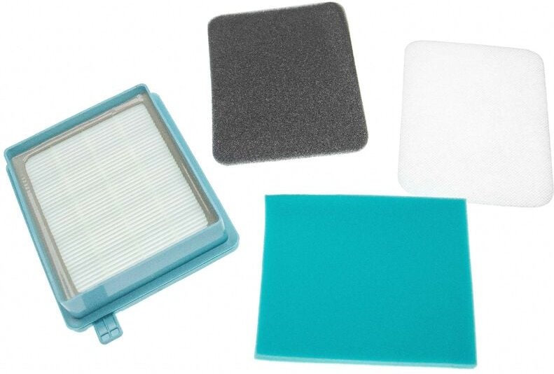 Filter-Set kompatibel mit Philips PowerPro Compact FC9325, FC9326 Staubsauger - 4x Filter (Abluft-Filter, HEPA-Filter, M...