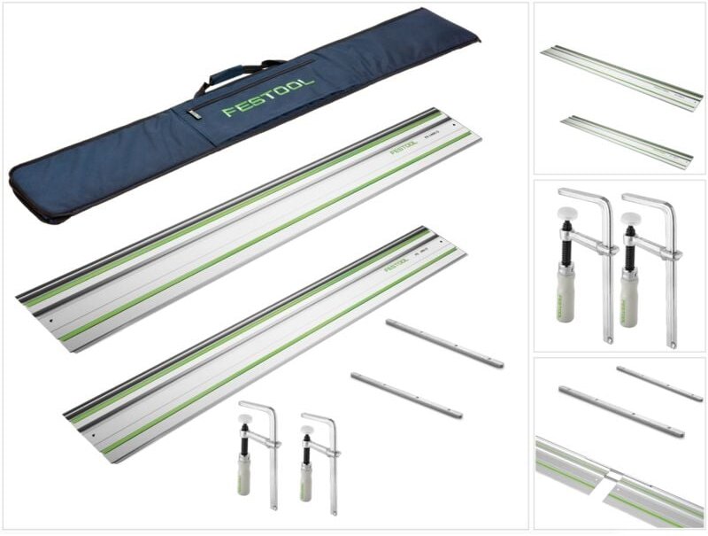 Festool Führungsschiene Set mit FS 1400/2 + FS 800/2 + 2x Verbindungsstück + FS-Bag + 2x Schraubzwinge