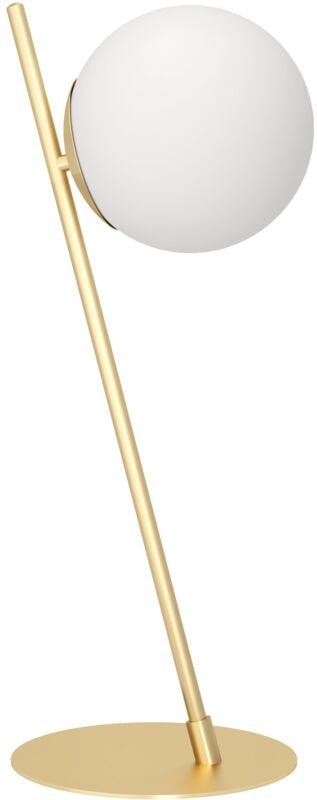 Thumbnail - Tischlampe Rondo 4, elegante Nachttischlampe, Tischleuchte aus Metall in Messing und Glas in Opal-matt, Tisch-Lampe für ...