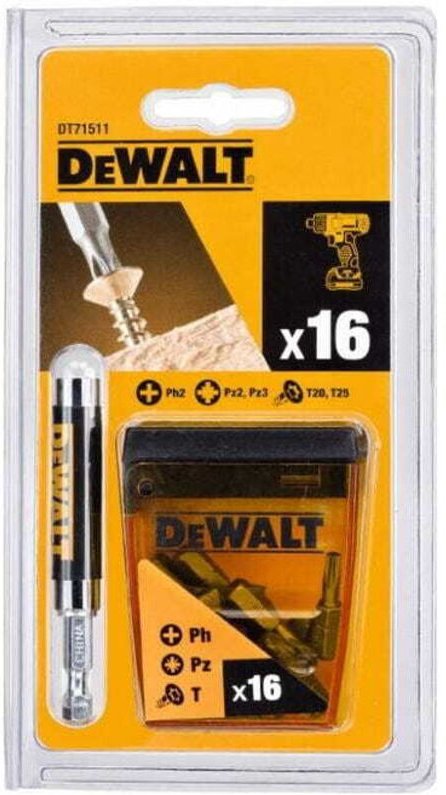 Thumbnail - DT71511-QZ DT71511-QZ-Set de 16 St. kompakte magnetische Teleskopführung x1, Bits de Schraubendreherbits de 25mm: Ph2, P...