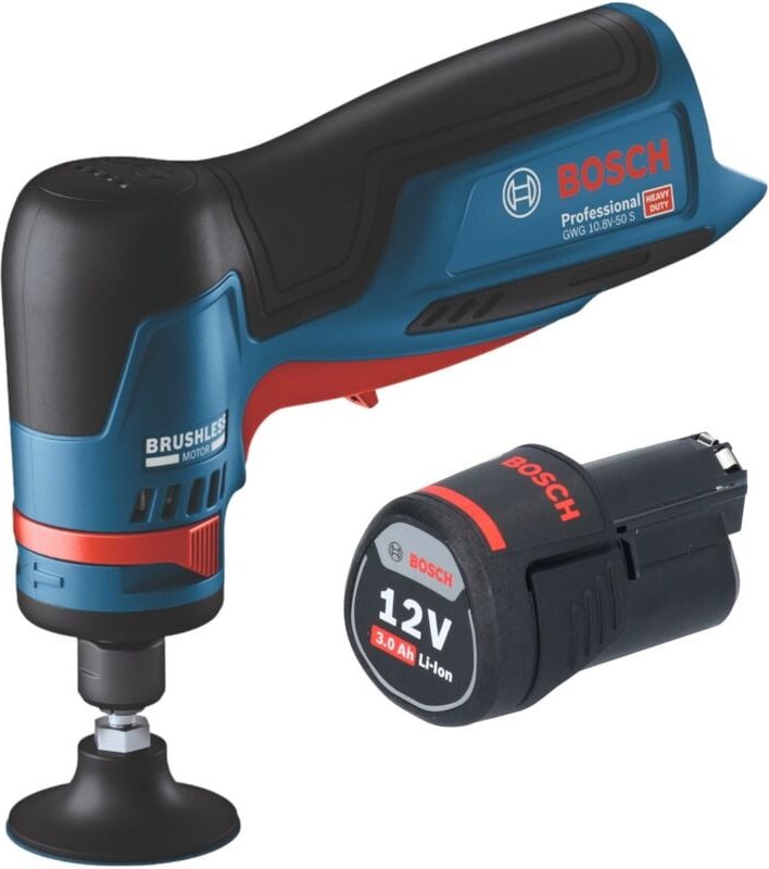 Bosch gwg 12V-50 s Professional Akku Geradschleifer 12 v 6 mm Brushless + 1x Akku 3,0 Ah - ohne Ladegerät