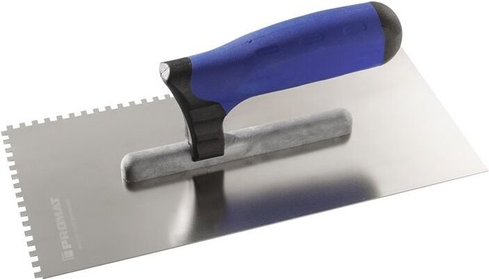 Thumbnail - Promat - Glättekelle Länge 280 mm Breite 130 mm Zahnung 10x10 Edelstahl Stärke 0