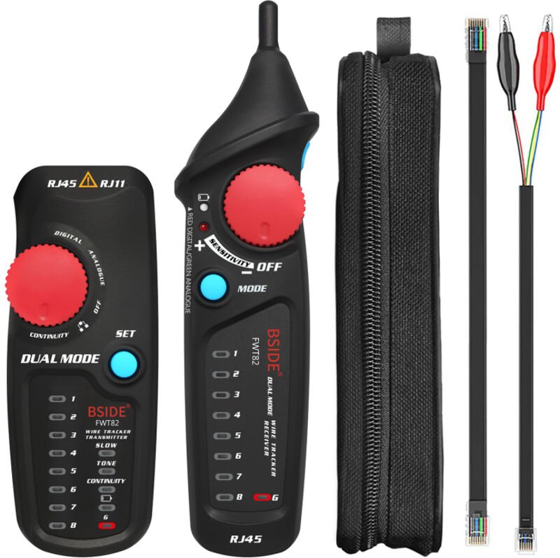 Rilevatore di cavi di rete multifunzionale, generatore di toni e localizzatore compatibile con RJ45 e RJ11, strumento di...