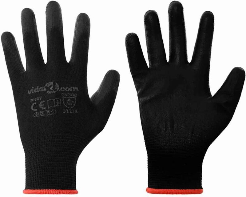 Arbeitshandschuhe 24 pcs Schwarz 7 / S Polyester vidaXL
