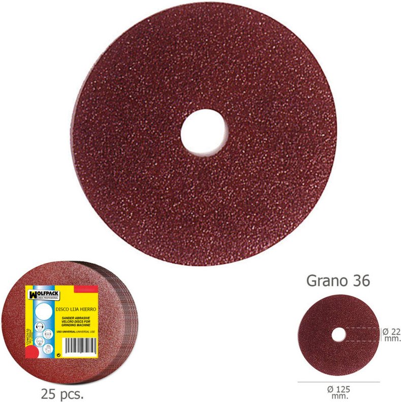 Schleifscheibe Maurer für Eisen 125x22 mm. Körnung 36.