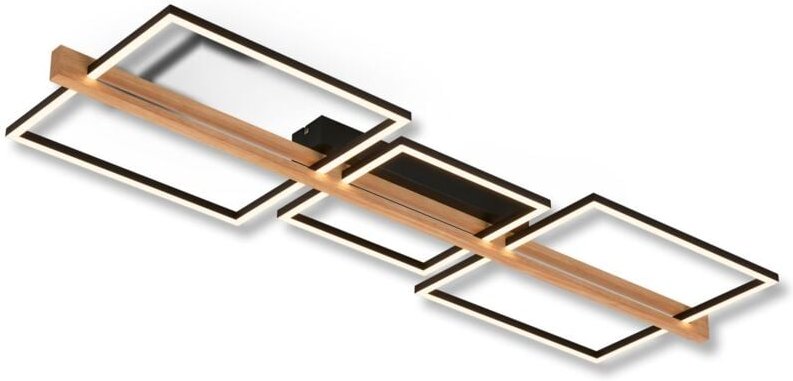 Briloner - led Deckenlampe Holz led Deckenleuchte Wohnzimmer Dimmbar Schlafzimmer Flur