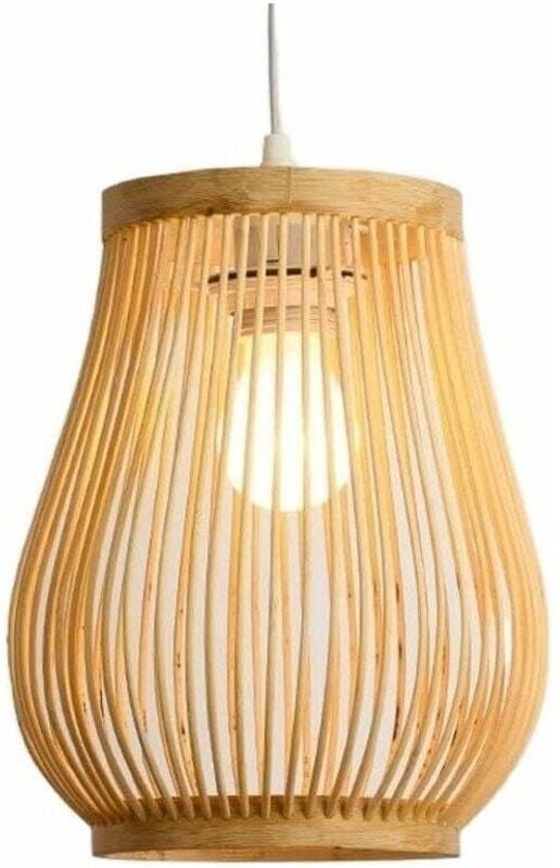 Pendelleuchte, Retro-Kürbis-Flurlampe, gewebte Laterne, Einzellicht, Deckenpendel, Hängebeleuchtung in Rattanform für Te...