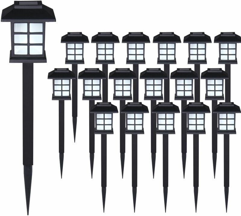 MONZANA® LED Solarlampe Außen Wetterfest IP44 Erdspieß Solar Garten Laterne Schwarz Solarleuchte Balkon 18er Set