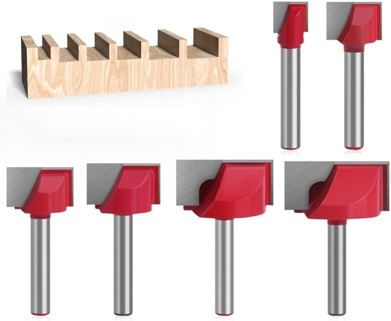 6 Stück Bodenreinigungshobel, 6 mm Schaft, Holzbearbeitung Fräser, zweischneidiger Schaftfräser, Fräser zum Reinigen der...