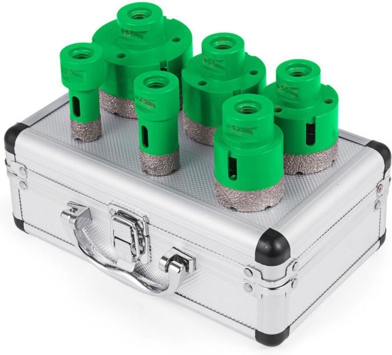 Profi Diamant Lochsäge M14 Diamantbohrer Set Mit 6 Diamantlochsägen Geeignet Für Granit Feinsteinzeug Verpackt In Alumin...