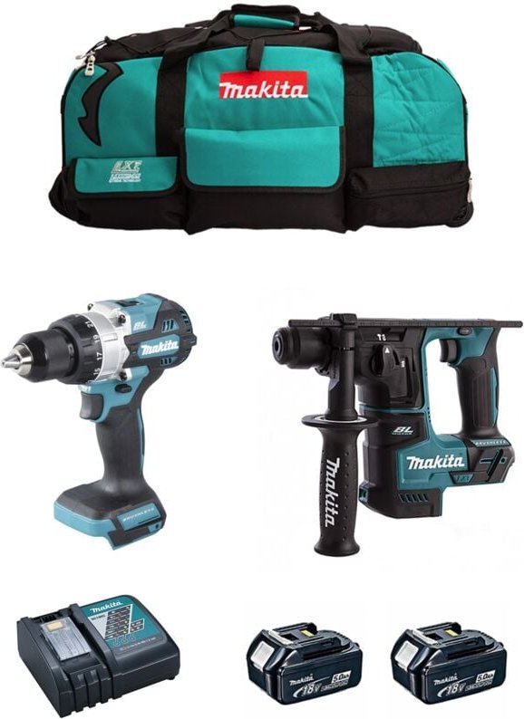 Makita - Kit MK216 (DHP486 + DHR171 + 2 x 5,0 Ah + DC18RC + LXT600)