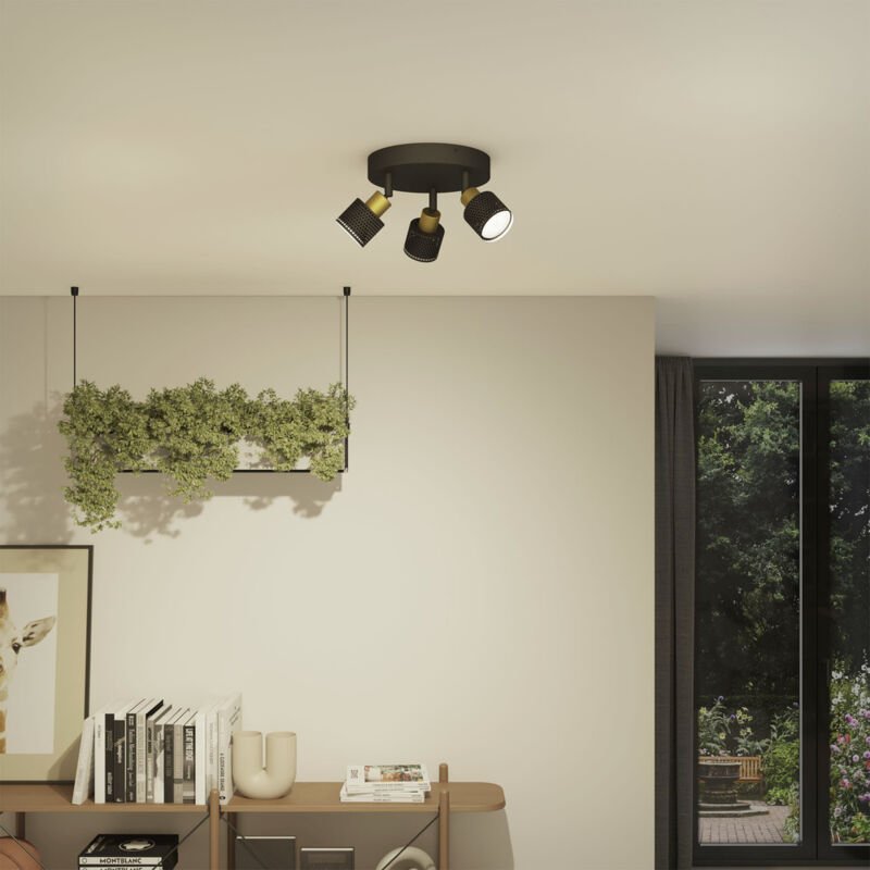 Niall 8720169300156 Deckenstrahler GU10 Schwarz, Gold - Philips