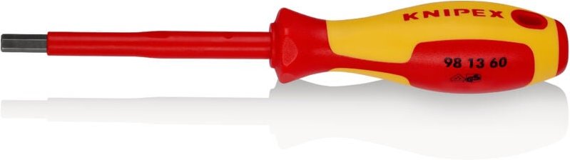 KNIPEX 98 13 60 Schraubendreher für Innensechskantschrauben isoliert mit Mehrkomponenten-Hüllen, VDE-geprüft brüniert 21...