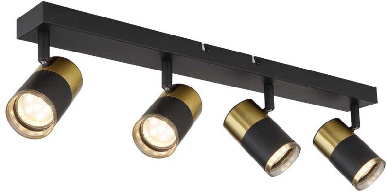 Deckenlampe Deckenleuchte Schwarz-Kupfer Alu Strahler verstellbar 4-Flammig