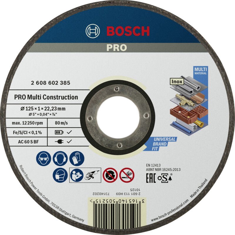 Pro Multi Material Trennscheibe 125 x 1 x 22,23 mm - 2608602385 - Bosch