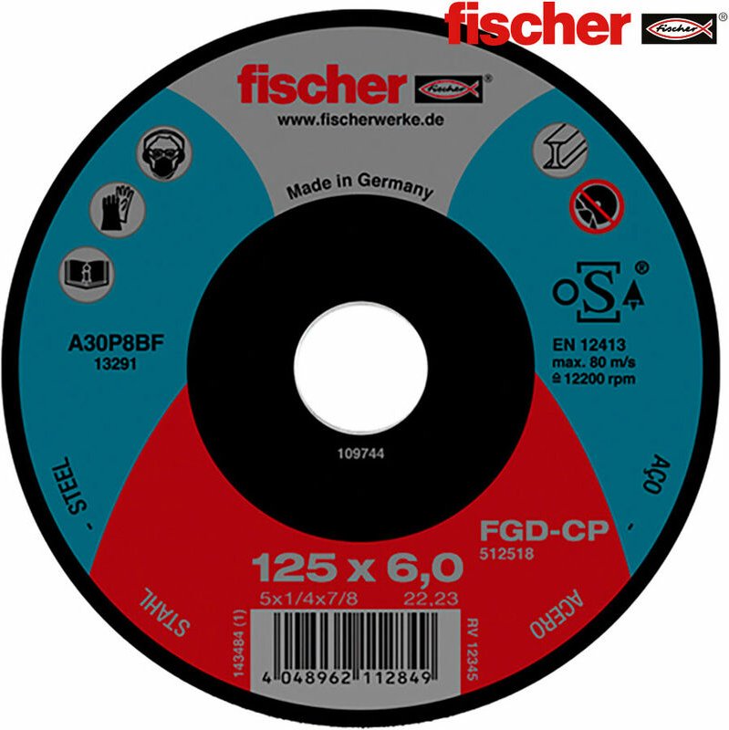 Fischer - FGD-CP-Scheibe, 125x6x22,23, Schruppkohlenstoff 512518