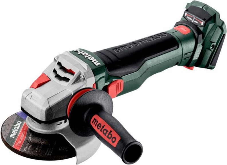 Akku-Winkelschleifer wb 18 ltx bl 15-125 Quick, mit Bremse, Schnellspannmutter, drehbarem Akkupack x 165 l - Metabo