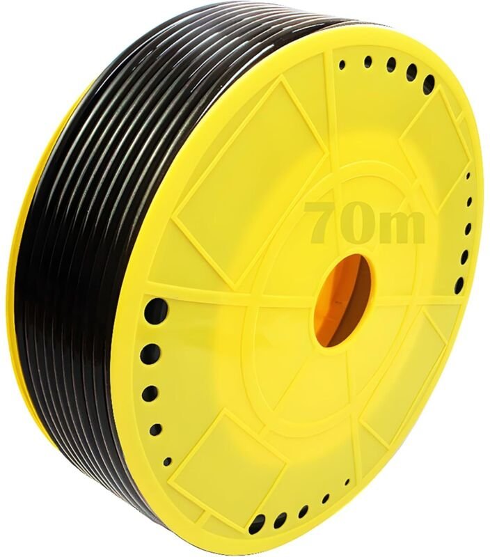 Pneumatikschlauch, Luftschlauchrohr OD 8 mm x ID 5 mm, Gartenschlauch für Luftkompressor (Schwarz, 70 m)