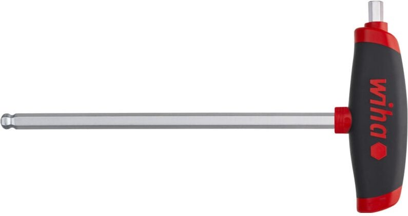 Wiha Stiftschlüssel mit Quergriff ComfortGrip Sechskant-Kugelkopf mit Seitenabtrieb, mattverchromt 10,0 mm (45459)