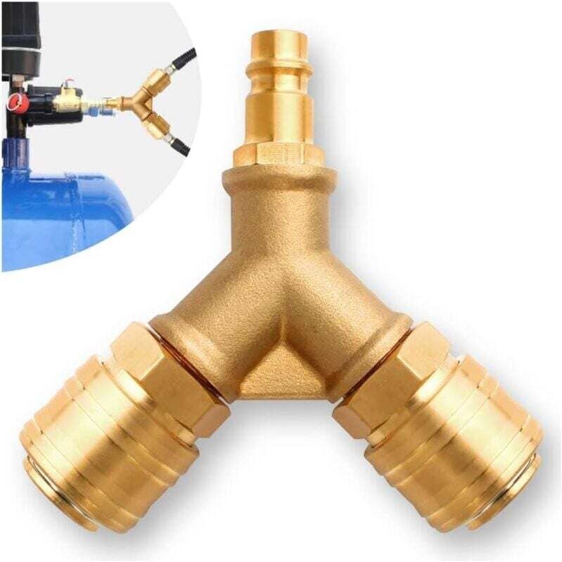 Druckluftarmatur Innenverschraubung Druckluftverschraubung 1/4 Druckluftverteiler Mit Zwei 1/4 Zoll Gewindeanschlüssen, ...