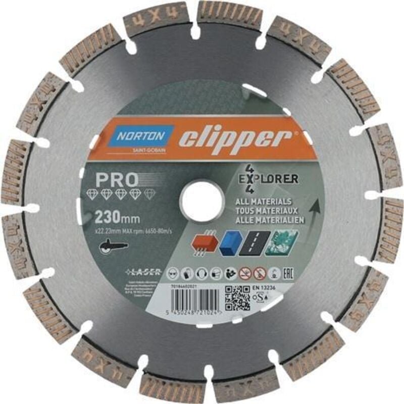 Norton - Clipper Diamant Sägeblatt Pro 4x4 Explorer (vormals 4x4 Explorer+), Ausführung: 230 x 22,23 mm