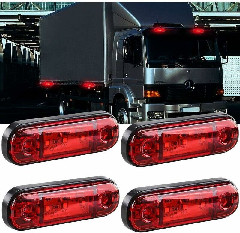4 Stück LED-Positionsleuchten vorne und hinten, 12V Seitenmarkierungsleuchten für LKW, Wohnmobil, Camper, Seitenmarkieru...