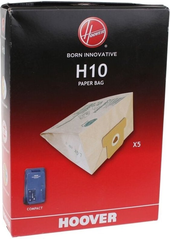 Ersatzteil - Schachtel mit 5 Beuteln H10 COMPACT - - HOOVER, MOULINEX, PARIS-RHONE