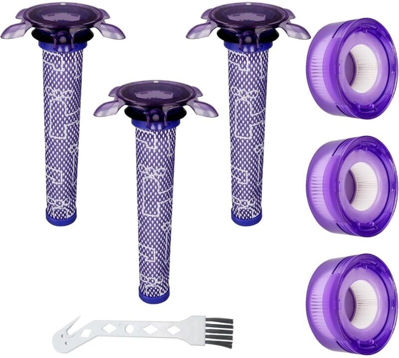 3er-Pack V8-Filter für Dyson, Ersatz für V8 Absolute Animal, SV10, SV11, SV25, SV37, 3 HEPA-Nachmotorfilter, 3 Star-Vorf...