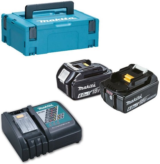 Thumbnail - MAKITA Energiepaket 18 V 6 Ah Li-Ion 2 Akkus BL1860B + 1 Ladegerät + MAKPAC Box - 198116-4