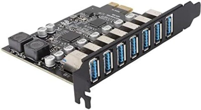 PCIE auf USB 3.2 7-Port-Erweiterungskarte, Superspeed 5 Gbit/s USB 3.2 Frontpanel-Erweiterungskarte, PCIE USB-Erweiterun...