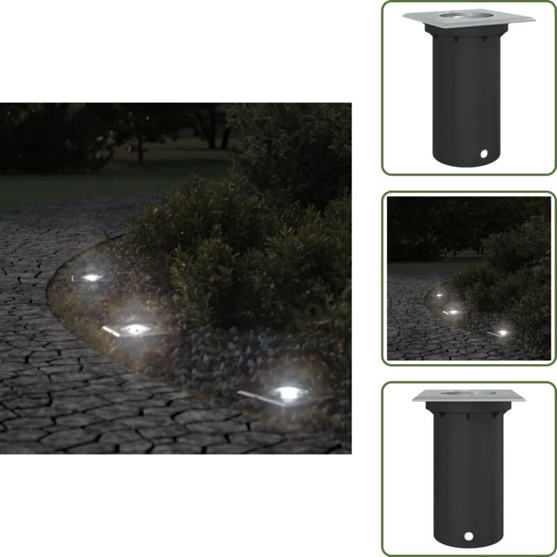Bodeneinbauleuchte Quadratisch Schwarz 10,5x10,5cm Aludruckguss - Bodenlampe - Außendusche - led Strahler - Gartenbeleuc...
