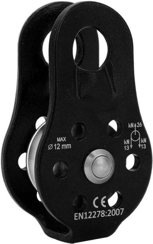 Kletterrolle – Kletterrollen, einzelne Rettungsrolle, 26 kN Aluminiumlegierung, schwarze Kletterausrüstung zum Heben und...