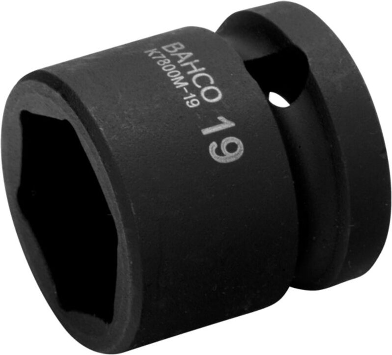 1/2 Kraft-Steckschlüssel-Einsatz, ultrakurz, Sechskant, 22 mm, phosphatiert - Bahco