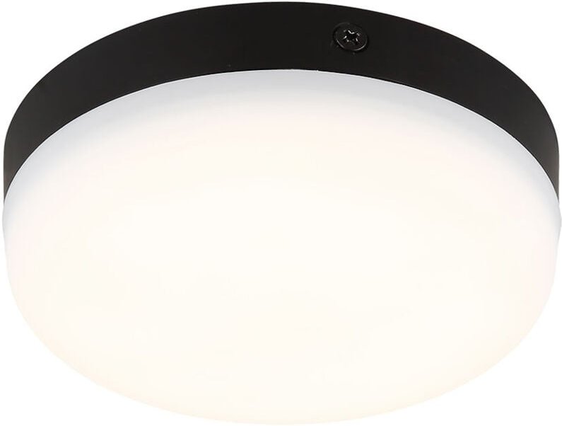 Globo Lighting - Deckenleuchte Deckenlampe Schlafzimmerleuchte schwarzer Rahmen, Kunststoff, rund, 1x led 8 w 570 lm 400...