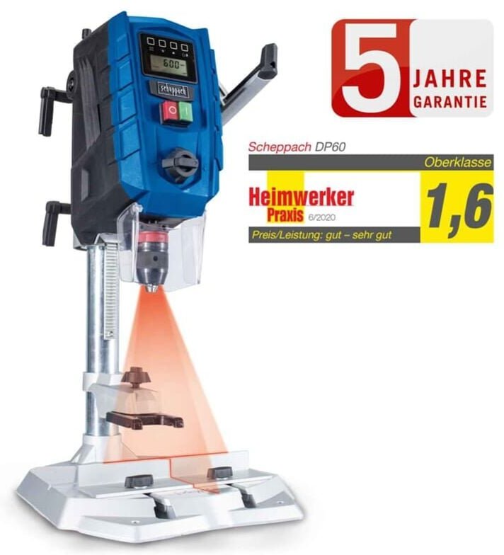 Scheppach - Tischbohrmaschine DP60 710 w Laser led 13 mm Bohrfutter Handgriff