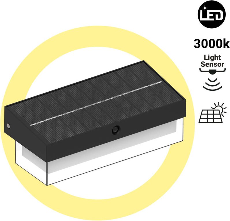Solar-LED-Lampe mit Mikrowellensensor - 3000K - IP65 - 900lm