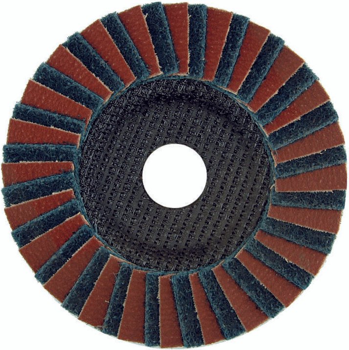 Tivoly - Kombinierte Fächerschleifscheibe • Ø125 mm • Korund-Körnung: 120 • Ausgezeichnetes Finish • Zum Schleifen auf M...