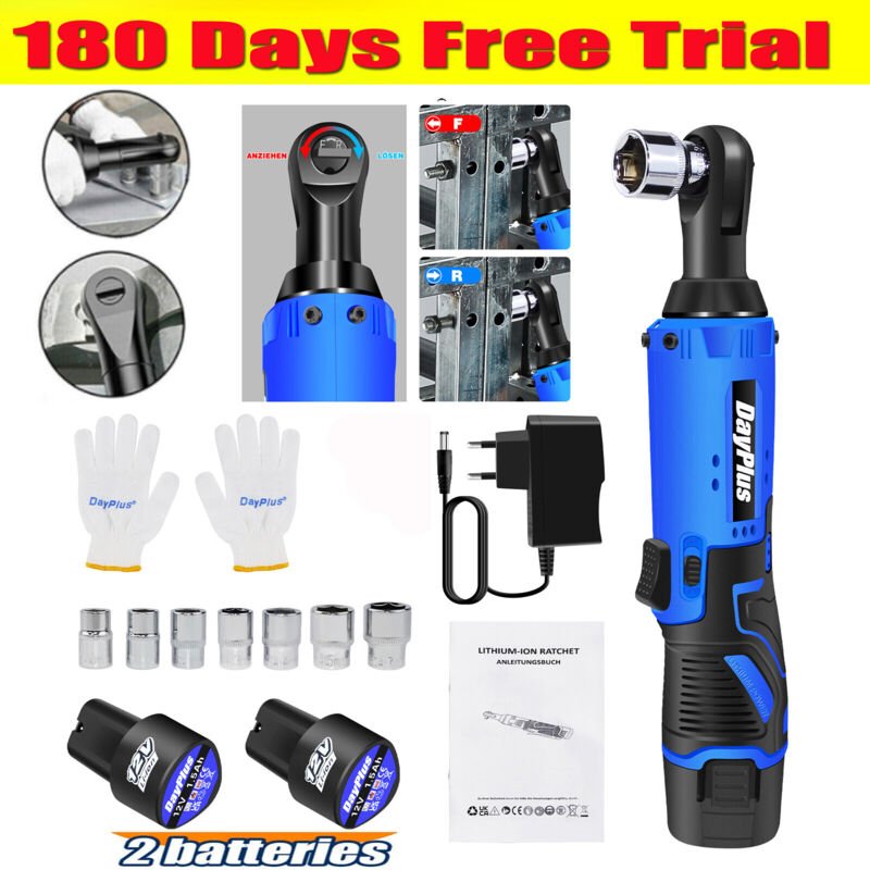 Dayplus - Akku Ratschenschrauber 120Nm Elektrischer Ratschenschl ssel Akkus & Steckdosen