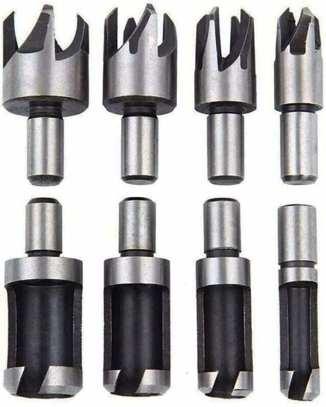 Holzdübel-Senker-Set, 8 Stück, Holzdübelbohrer, Dübelschneidwerkzeug zur Herstellung eines Holzdübeldübels, Zapfendübeld...