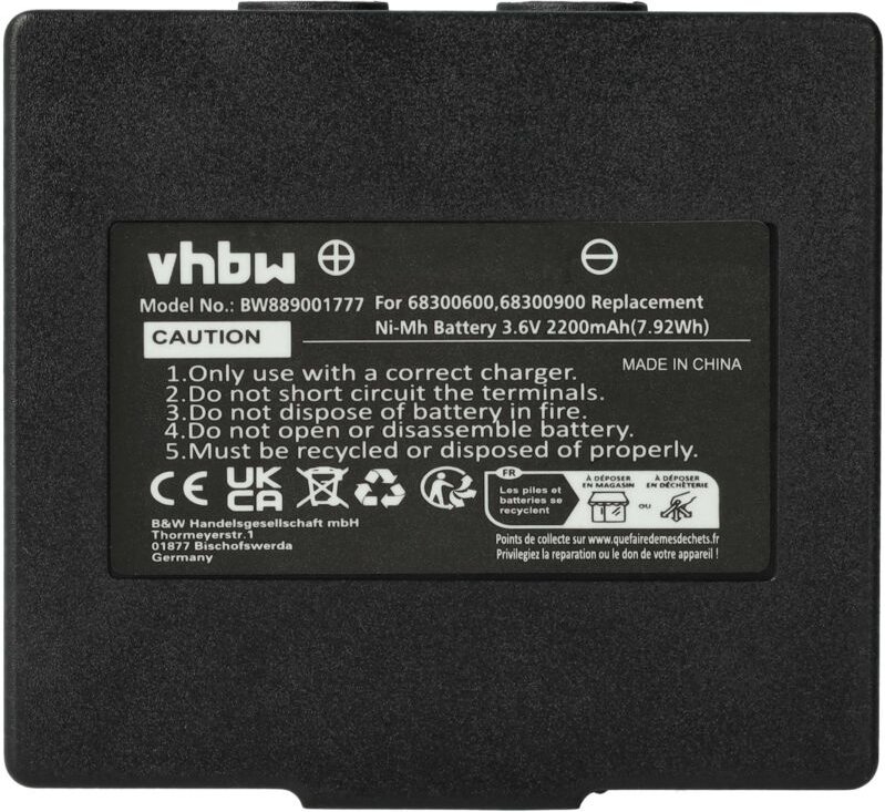 Thumbnail - Vhbw - 1x Akku Ersatz für Abitron KH68300990, EX2-22 für Industrie-Funkfernsteuerung Fernbedienung (2200 mAh, 3,6 v, NiM...