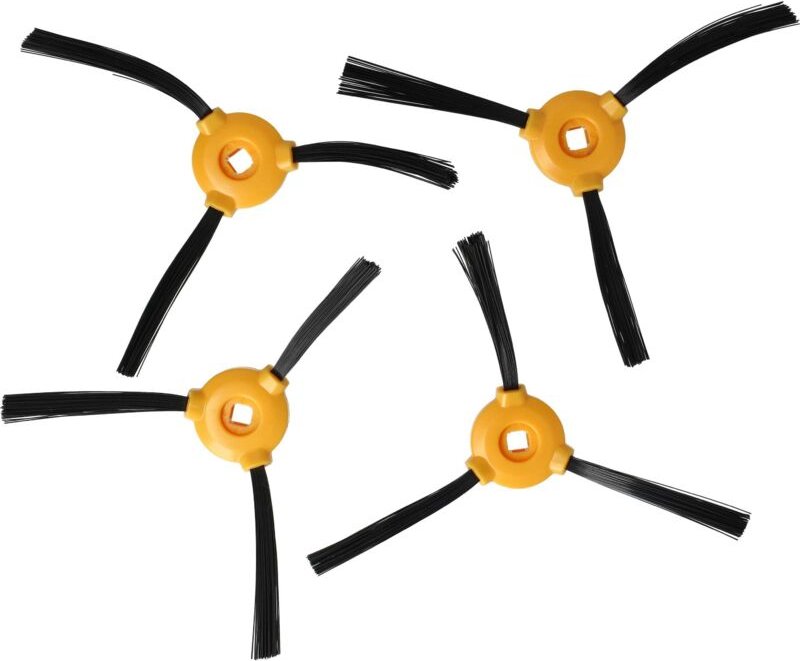 4x Seitenbürste kompatibel mit Eufy Robovac 11, 11c Saugroboter - Reinigungsbürsten Set, schwarz / orange - Vhbw