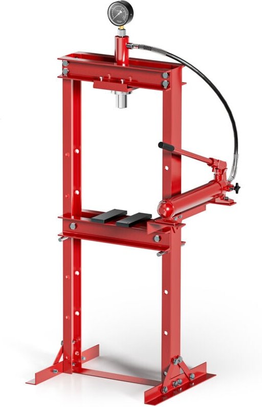 Wiltec 12T Profi Werkstattpresse, 90-1035mm Arbeitsbereich, 145-330mm Hubhöhe, Hydraulikpresse aus Stahl, Rahmenpresse m...