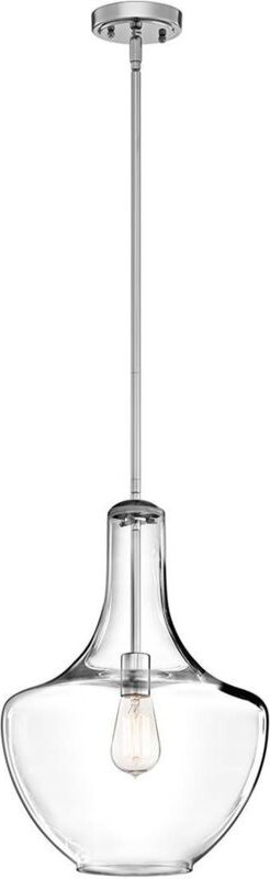 Kichler - Elstead Everly - 1 Light Medium Dome Deckenpendelleuchte Chrom, E27
