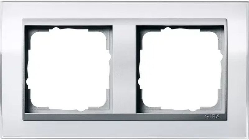 Gira Abdeckrahmen 2fach klar weiß 0212726