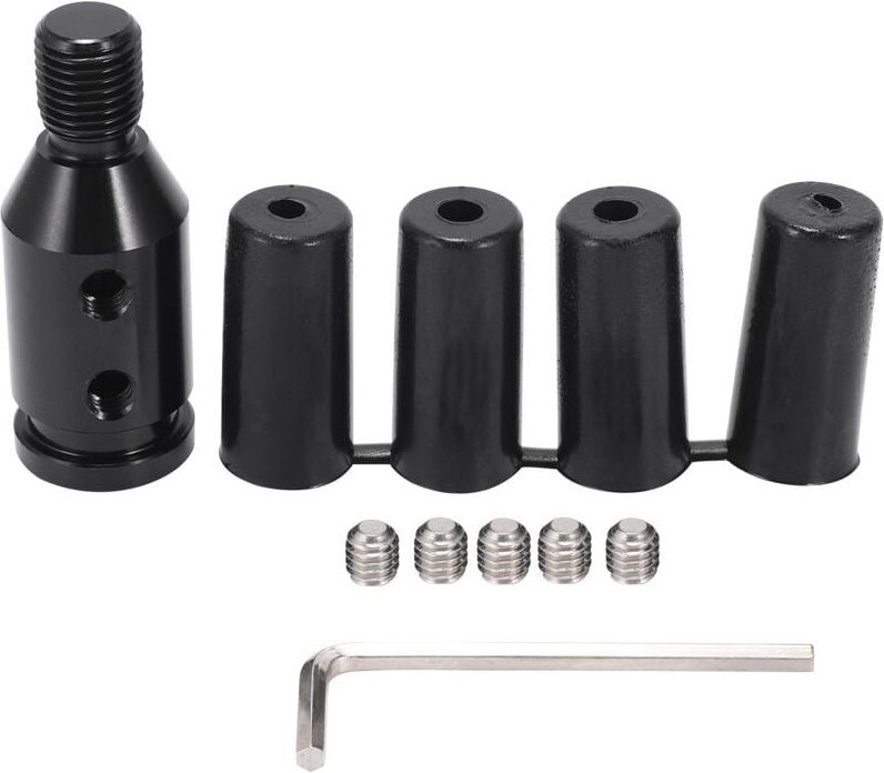 Tlily - Universeller Schaltknaufadapter aus Aluminium für Schalthebel ohne Gewinde 12 x 1,25 mm, Autozubehör (schwarz)