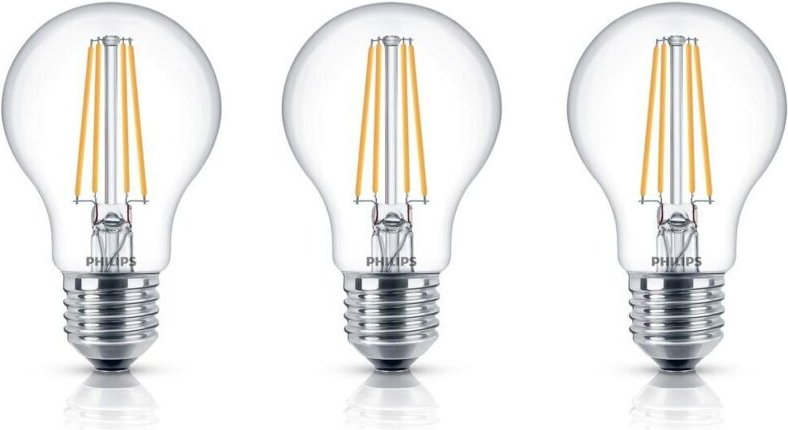 Philips LED 76393000 LED EEK E (A - G) E27 7 W = 60 W Warmweiß (Ø x L) 6 cm x 10.4 cm 3 St.