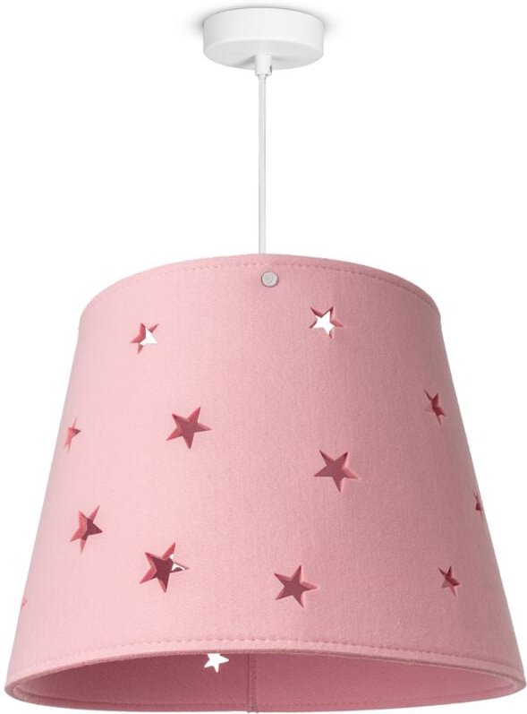 Paco Home - Kinderleuchte Kinderlampe Kinderzimmer Pendelleuchte Stoff Sterne Jungen Mädchen Pendelleuchte, Pink