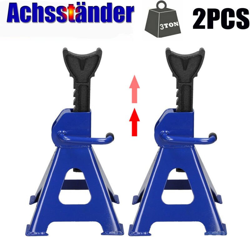 Dayplus - 2x Achsständer 3 Tonnen Wagenheber Ratsche Schwerlast-Ständerpaar Schwerlast