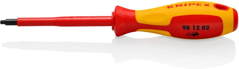 Knipex - 98 12 02 Schraubendreher für Robertsonschrauben R2 isoliert mit Mehrkomponenten-Hüllen, VDE-geprüft brüniert 21...