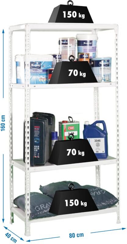 Simonrack Metallregal ohne Schrauben Ecoclick Mini Weiß